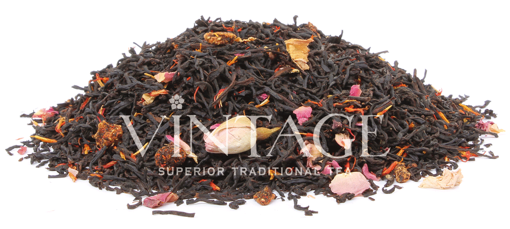 : черный чай с добавками "клубника со сливками"