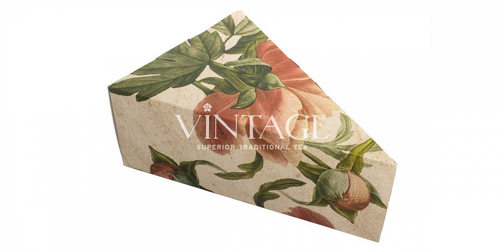 : коробка кусочек торта "пионы" опт без лого