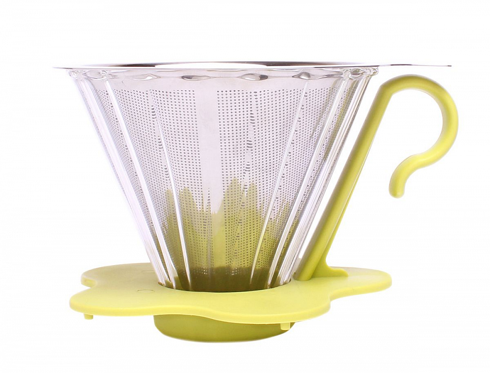 : пуровер с многоразовым двойным фильтром