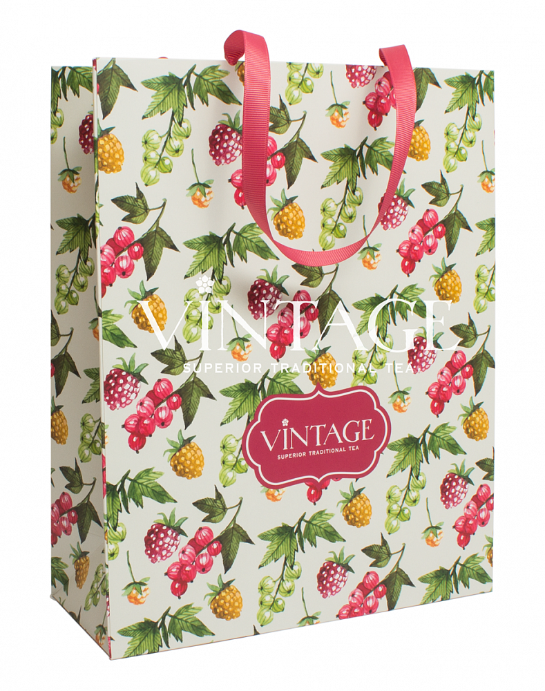 : пакет vintage бумажный "ягодки"