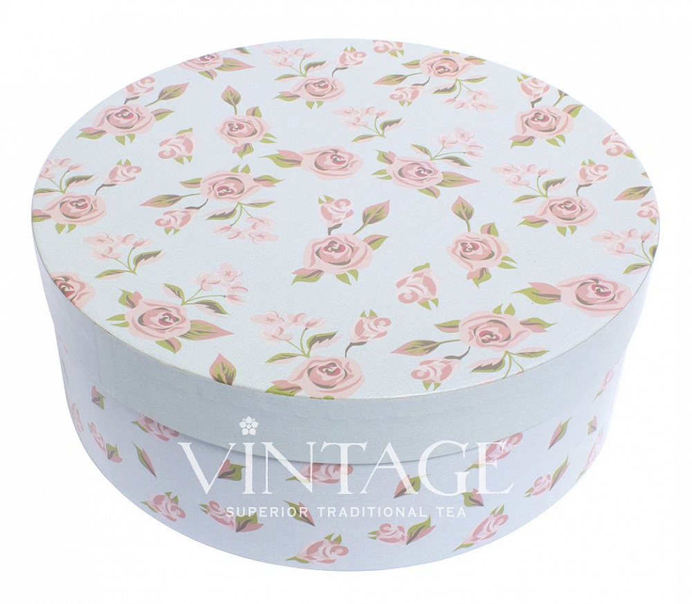 : коробка круглая "роза ретро" д27