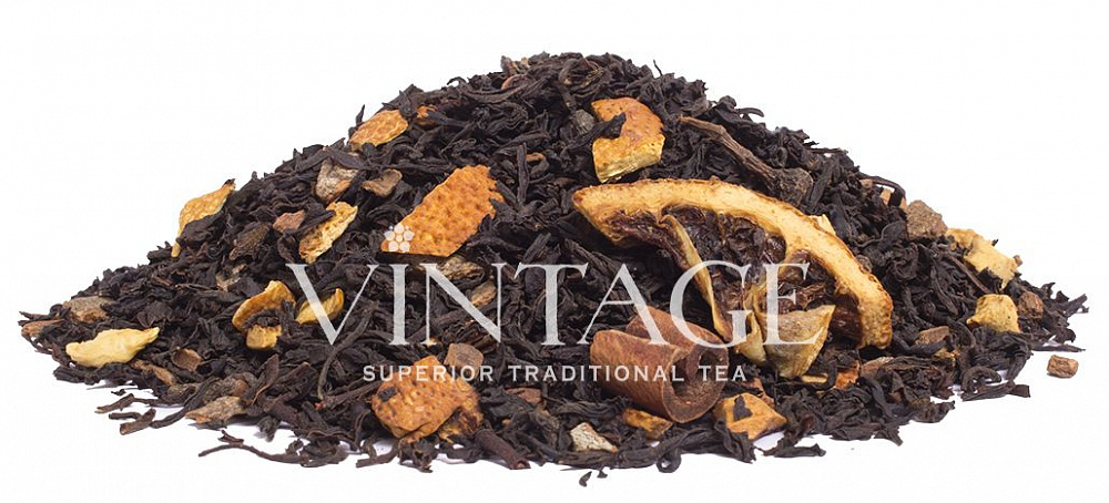 : черный чай с добавками "апельсин с корицей"